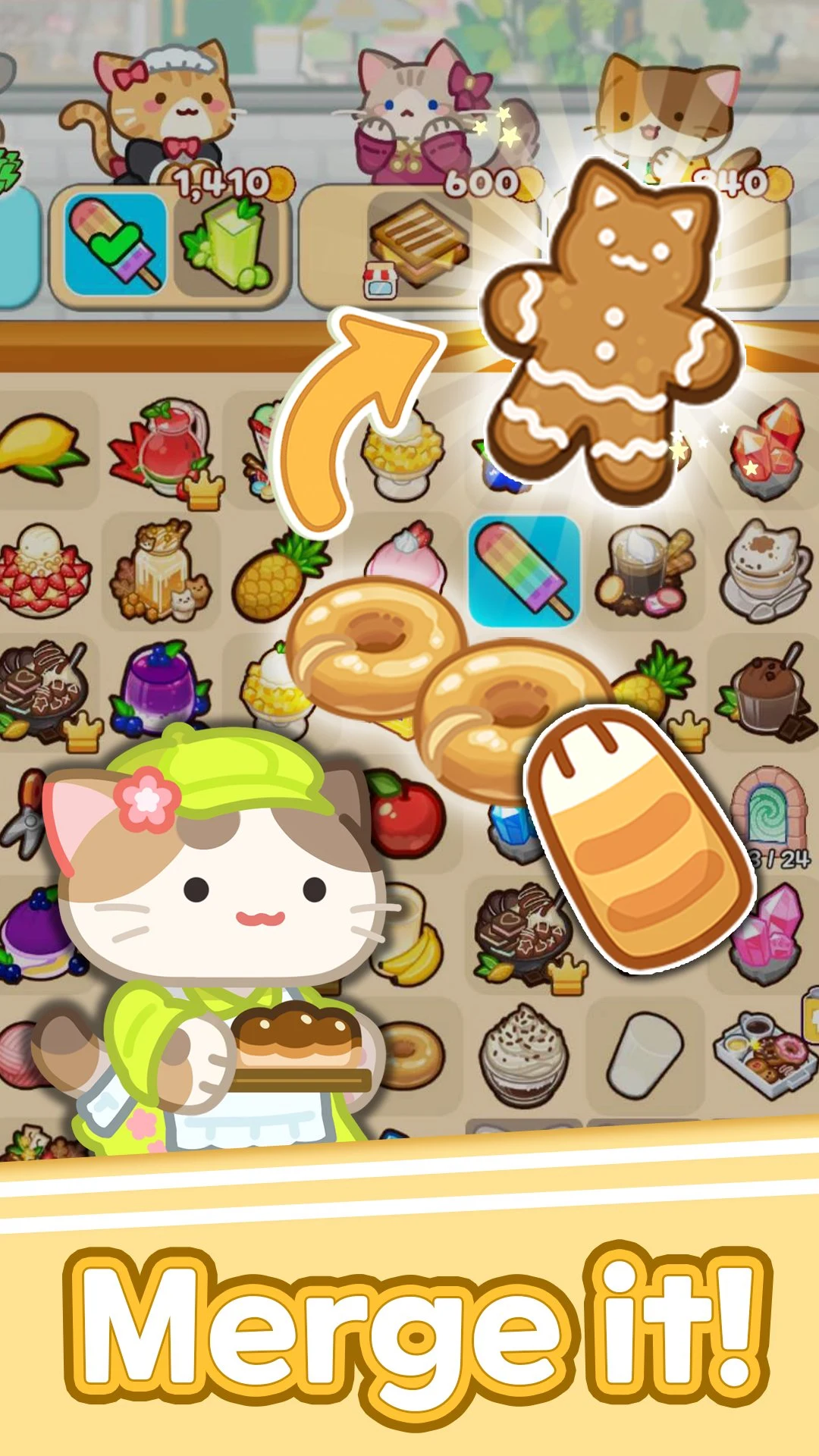 Merge Cat Cafe : Coffee cat screenshot